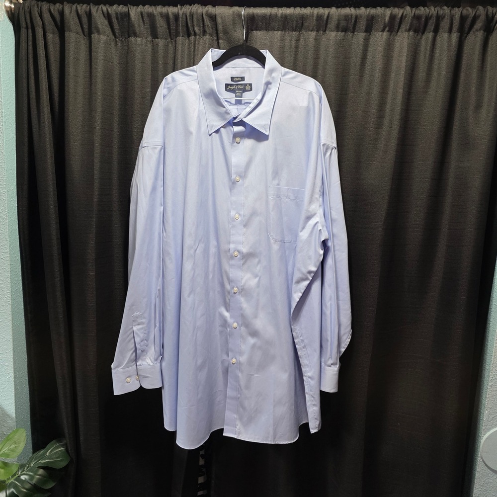 Joseph & Feiss Mens Light Blue Non-Iron‎ Classic Fit Dress Shirt 20 36/37 Tall - Picture 2 of 7